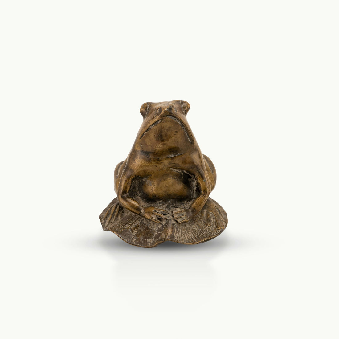 Antiqued Brass Frog Sculpture: The Monsoon Sentinel