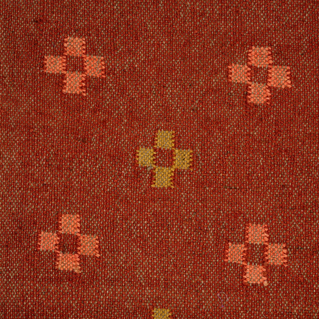 Rust Orange Cotton Wool Rug – Scattered Dot Pattern