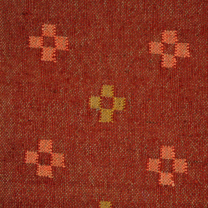 Rust Orange Cotton Wool Rug – Scattered Dot Pattern