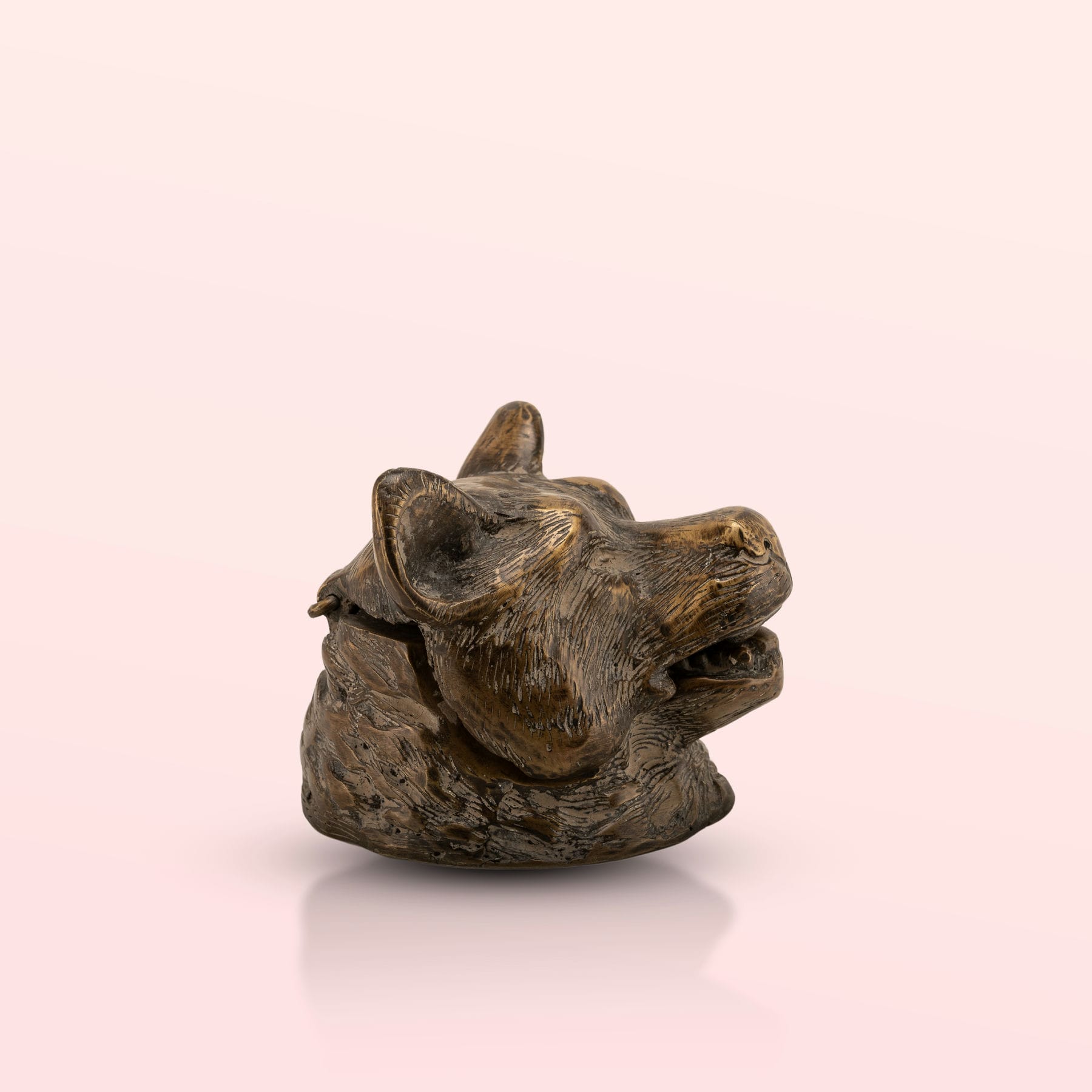 Antiqued Brass Bear Inkwell: The Forest Scribe