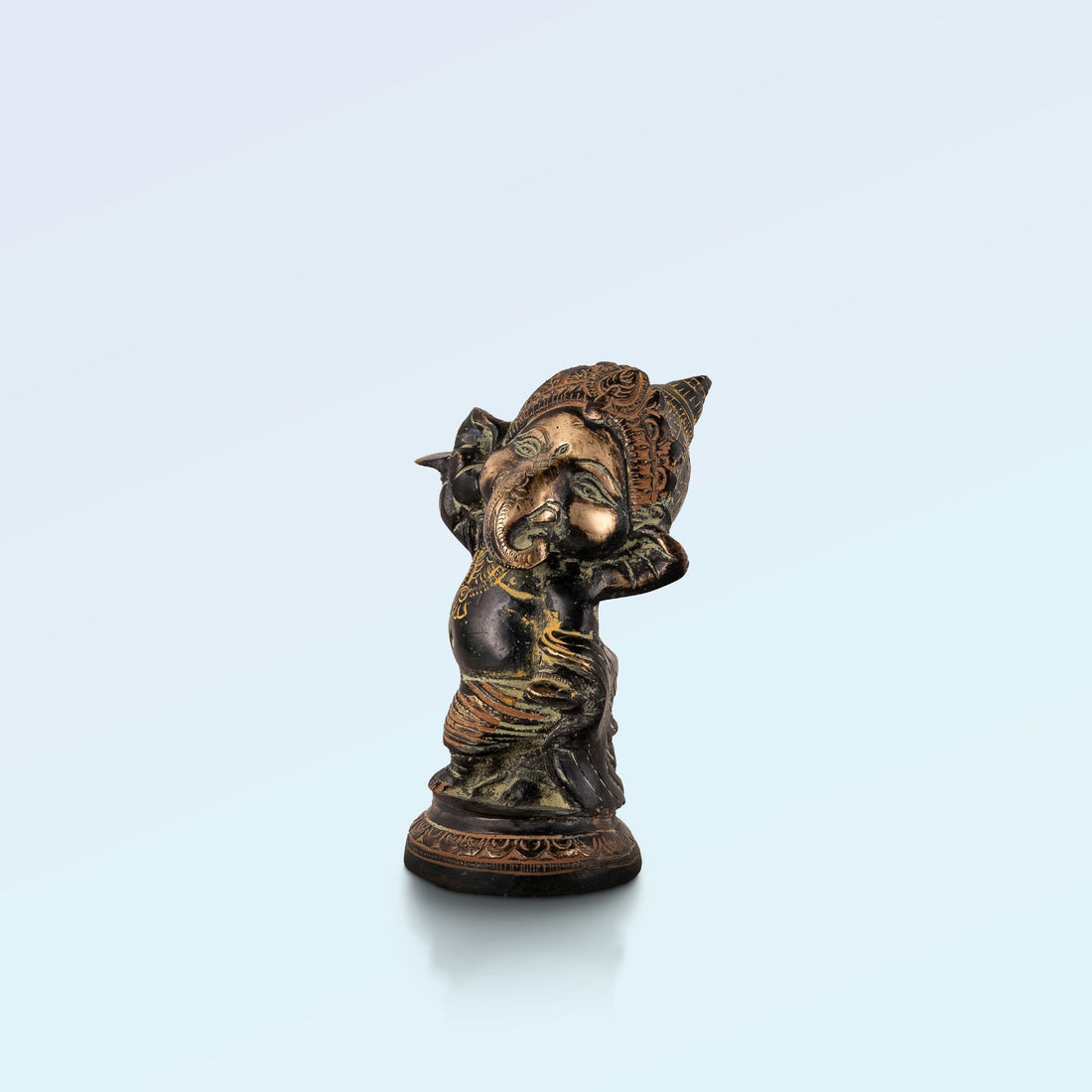 Brass/Bronze Standing Ganesha with Bansuri Flute