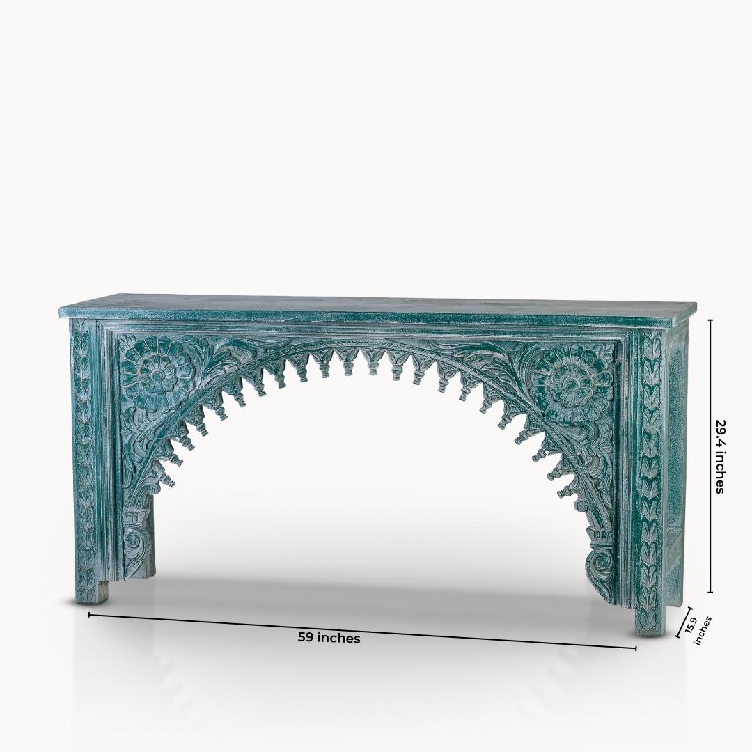 Crayon green finish console table