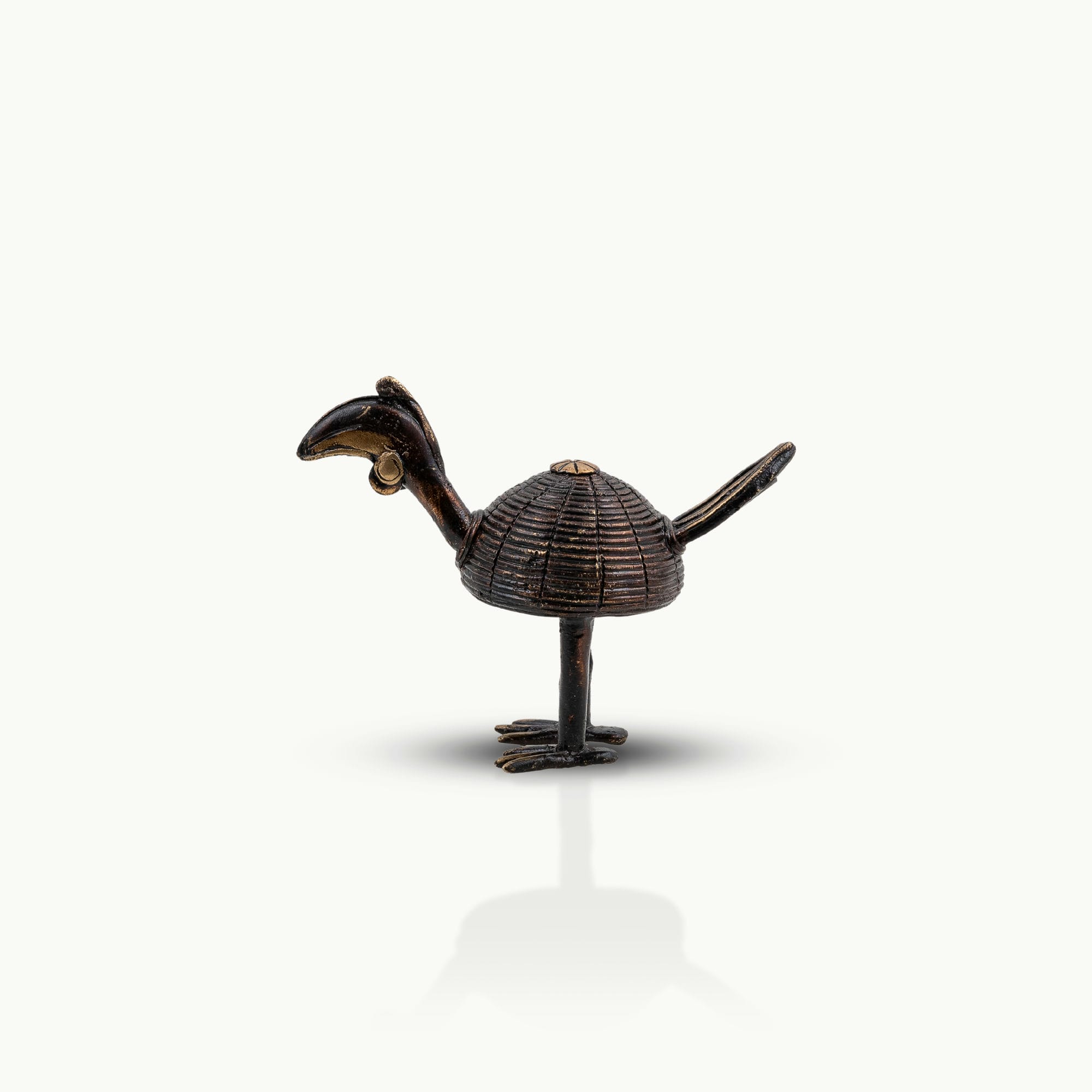 Bronze/Brass Pair of Stylized Coiled Birds