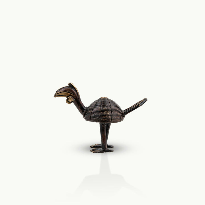 Dhokra Brass Hornbill Pair: The Woven Foragers