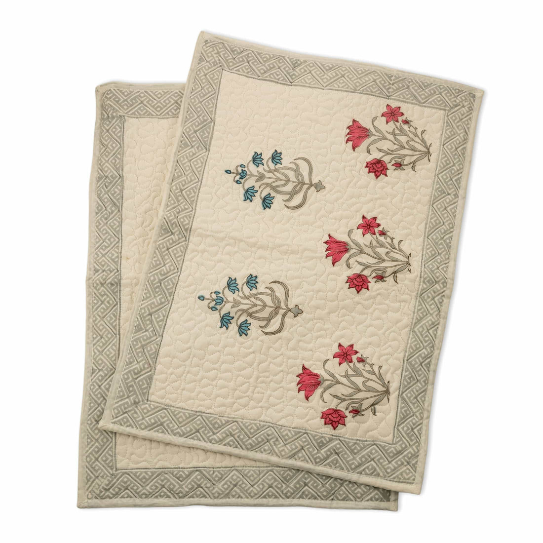 Spring Blush Lattice Quilt Hand-Stitched Cotton