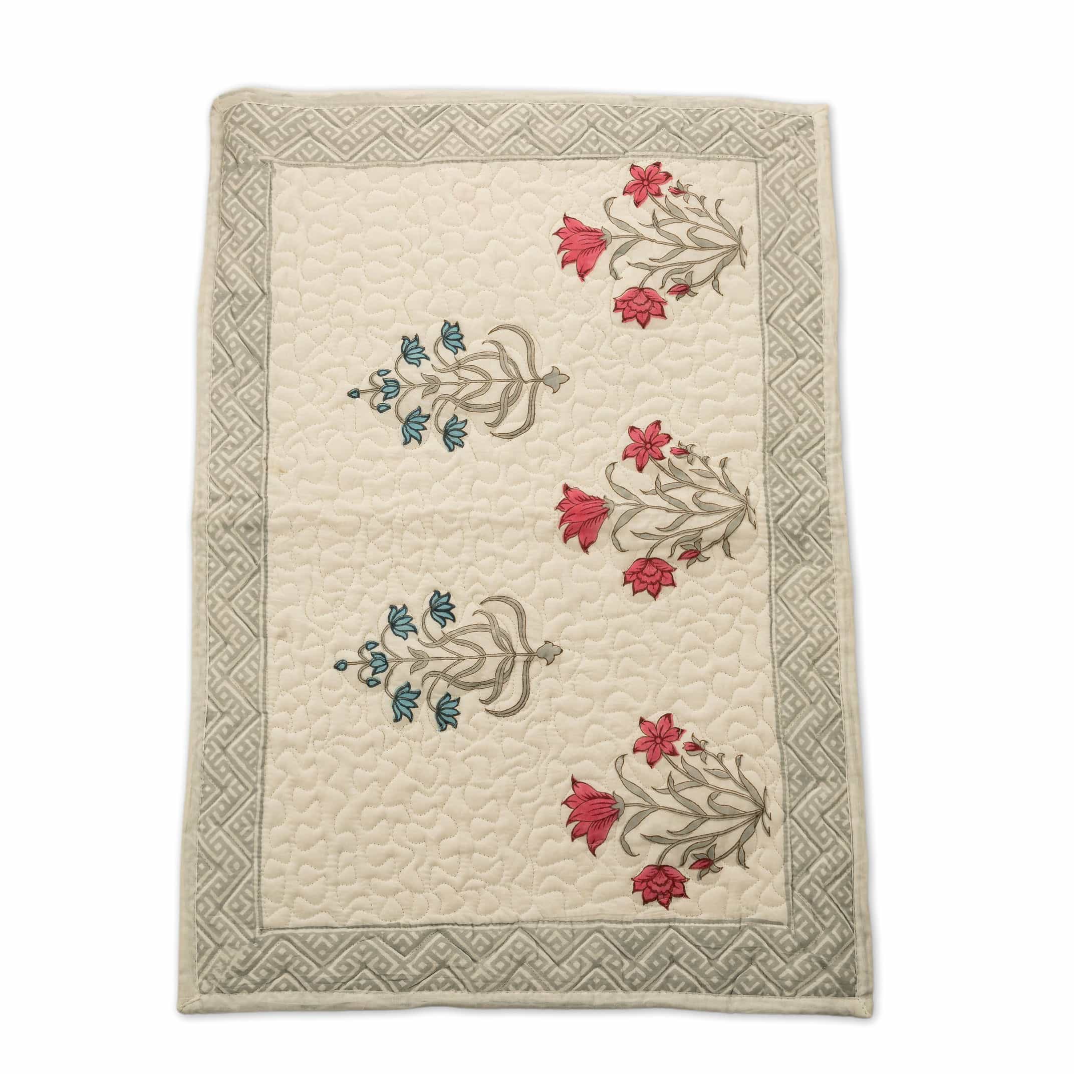 Spring Blush Lattice Quilt Hand-Stitched Cotton