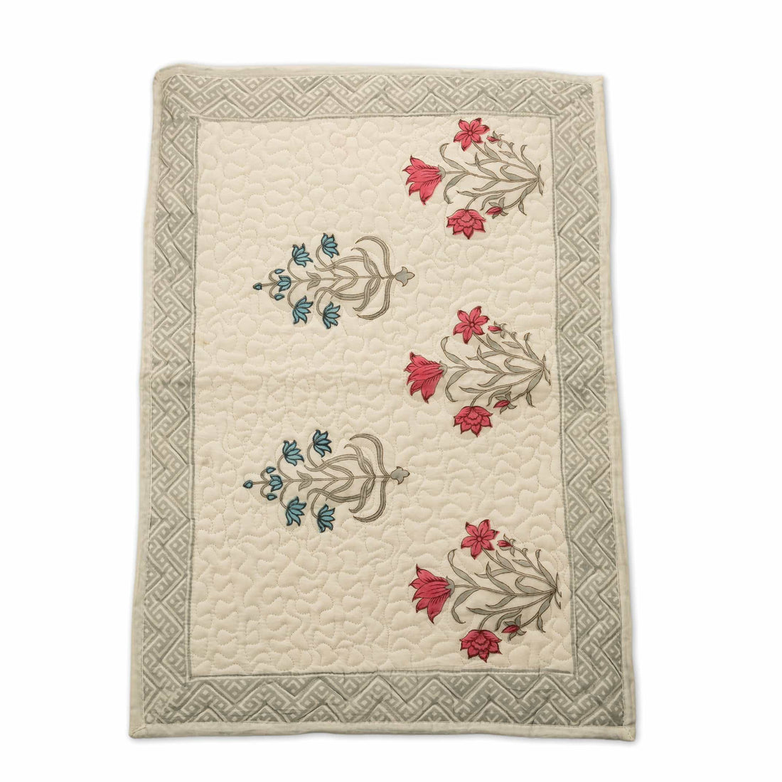 Spring Blush Lattice Quilt Hand-Stitched Cotton