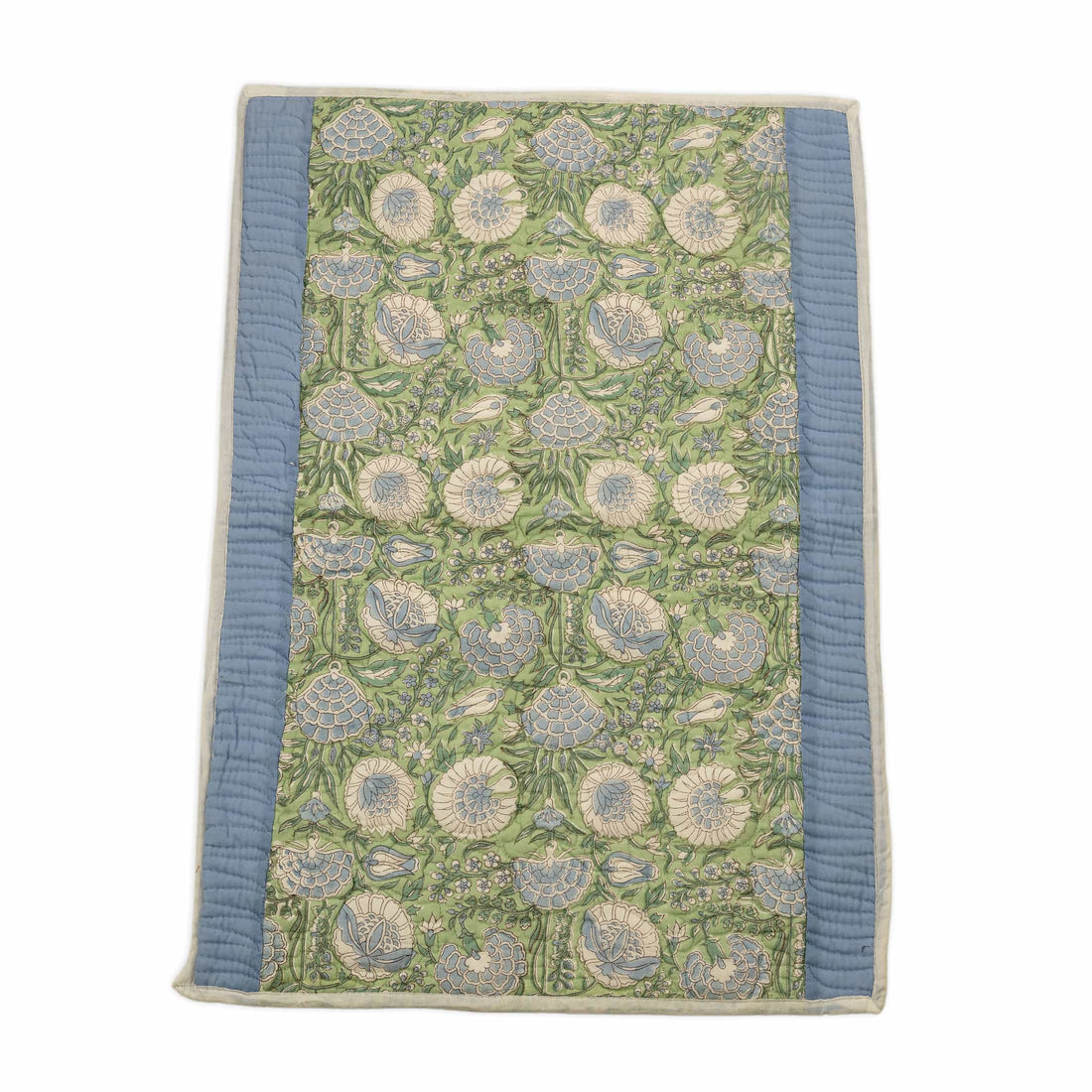 Hand Block Print Quilted Cotton Bedcover Set with Pillow Covers