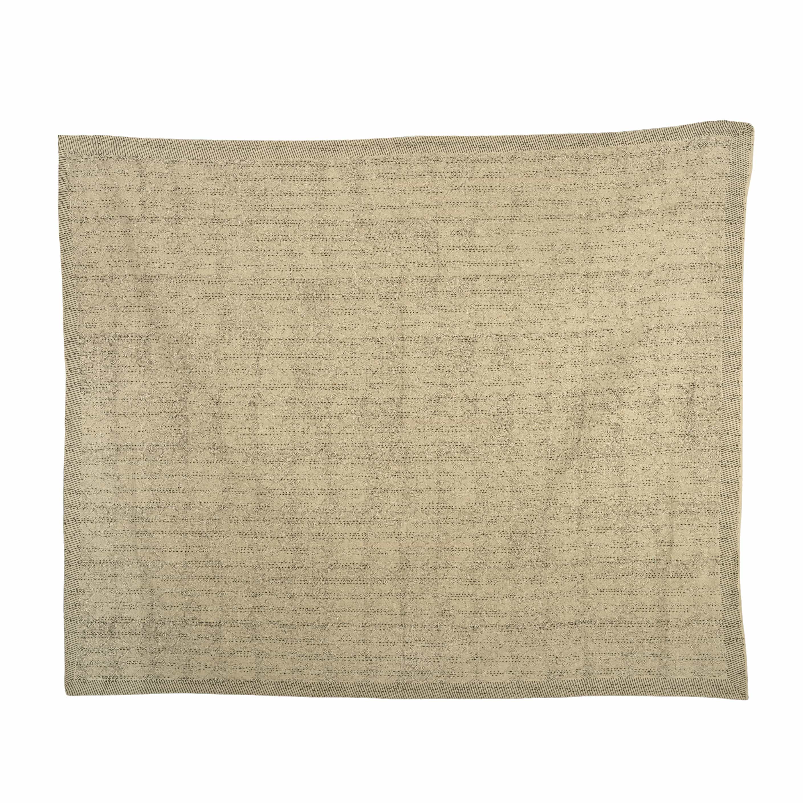 Neutral Stripe Quilted Coverlet