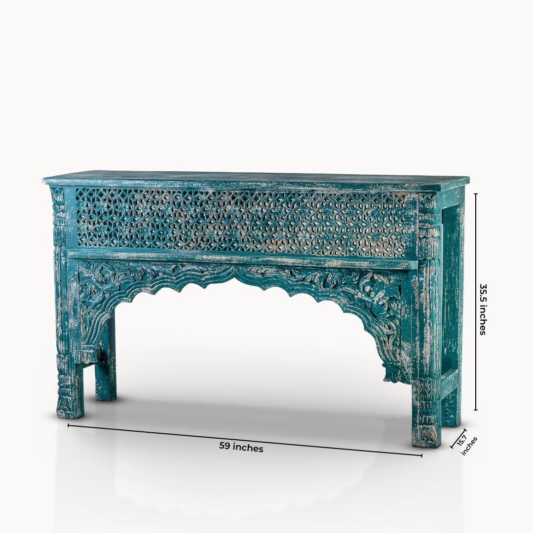 Green wash console table