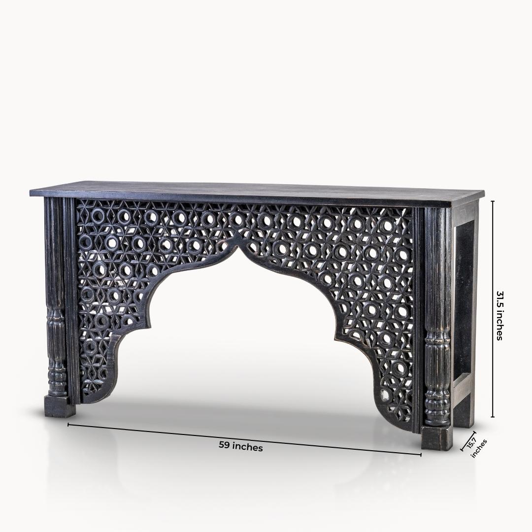 Black console table