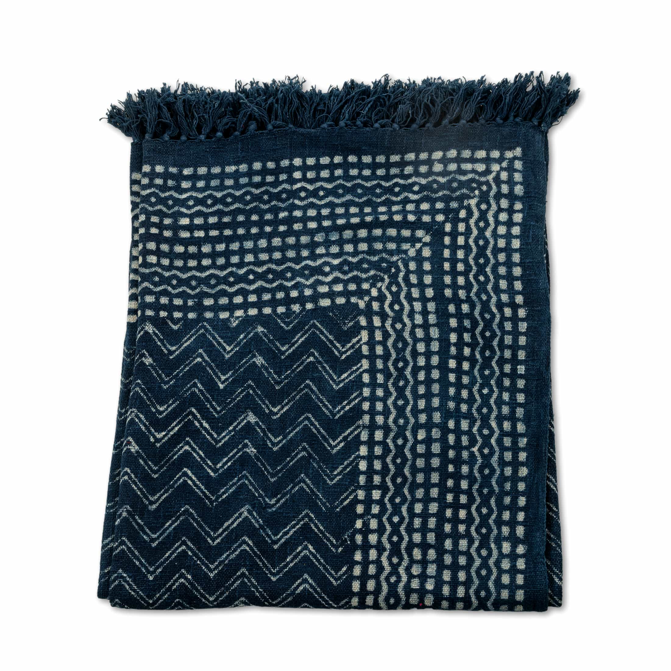 Indigo Blue Slub-Cotton Bedcover Set with Jute-Finish Texture – Artisanal Elegance Meets Everyday Comfort