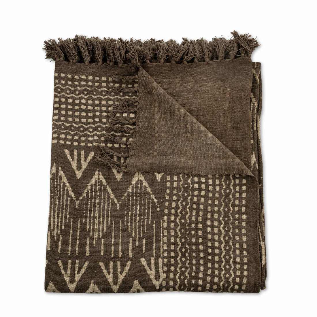 Brown Slub-Cotton Bedcover Set with Jute-Finish Texture – Rugged Sophistication for Modern Bedrooms