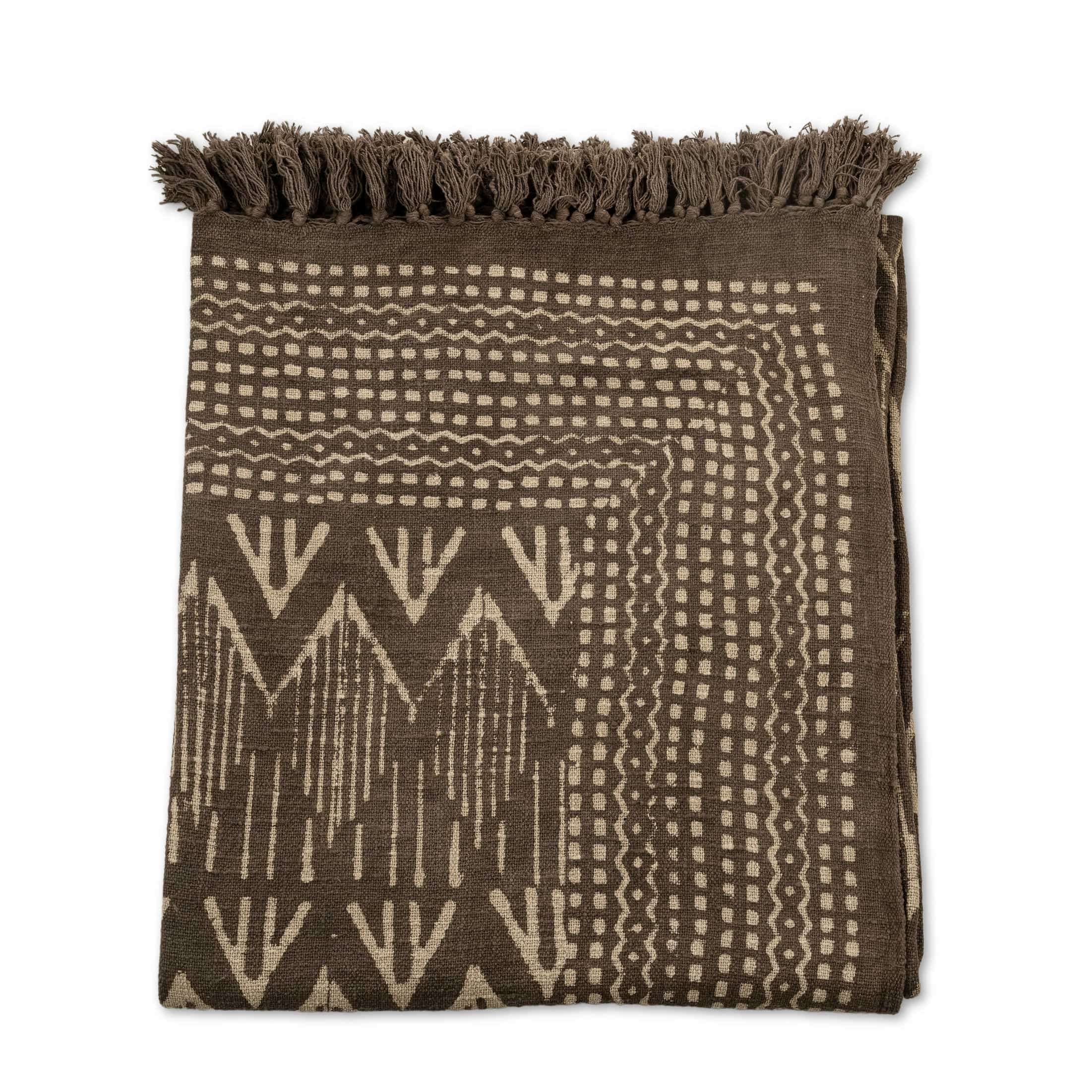 Brown Slub-Cotton Bedcover Set with Jute-Finish Texture – Rugged Sophistication for Modern Bedrooms