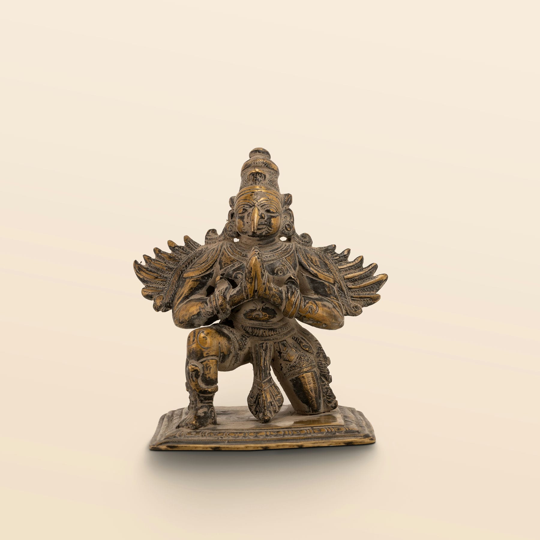 Antique Brass Garuda Statue: The Faithful Vahana