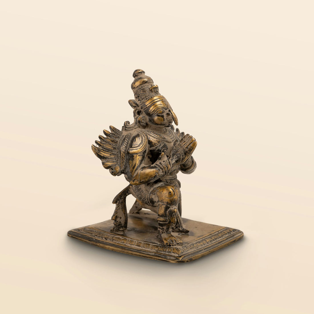 Antique Brass Garuda Statue: The Faithful Vahana