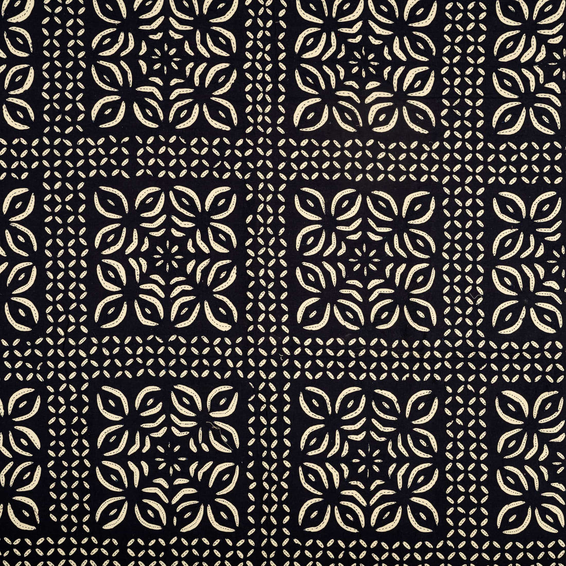 Midnight Blue Block Print Bedspread