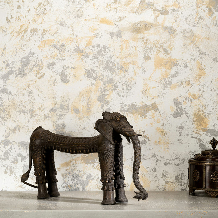 Dhokra Brass Tribal Elephant Statue: The Stilted Sovereign