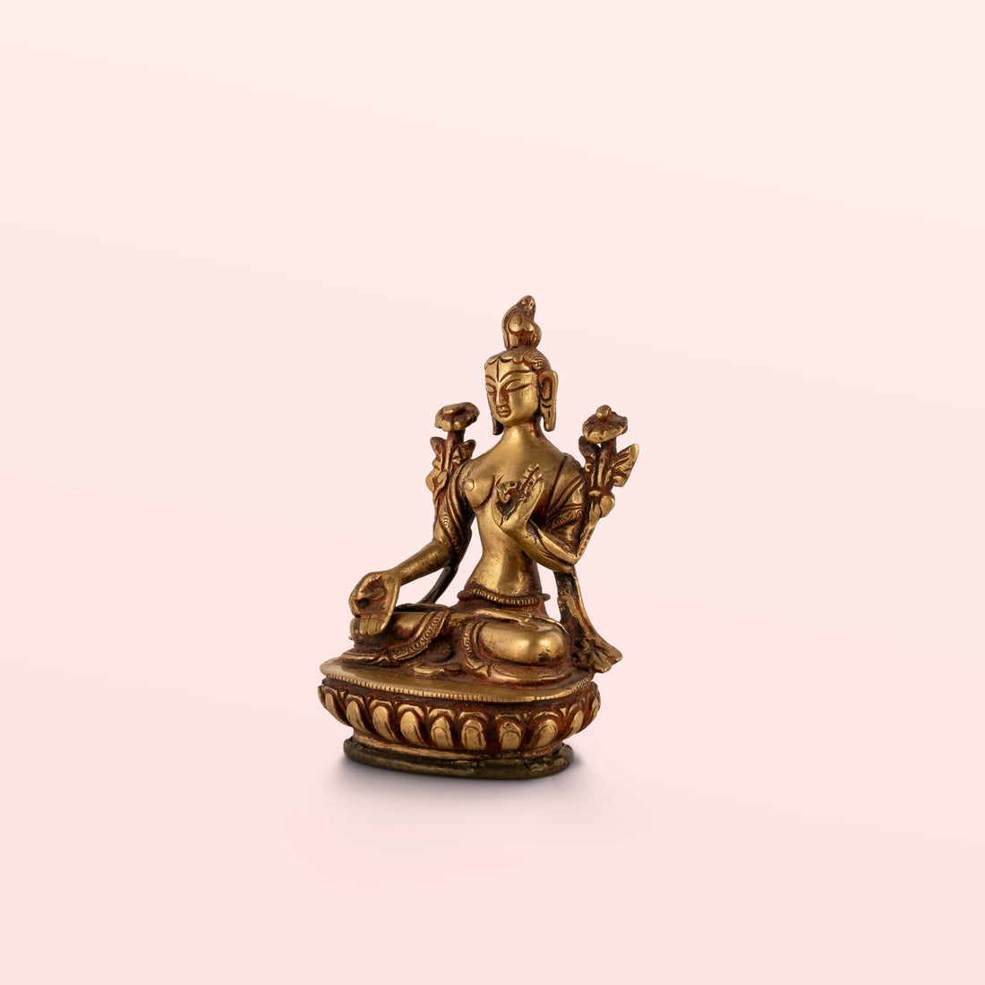 Polished Brass Tara Statue: The Compassionate Bloom