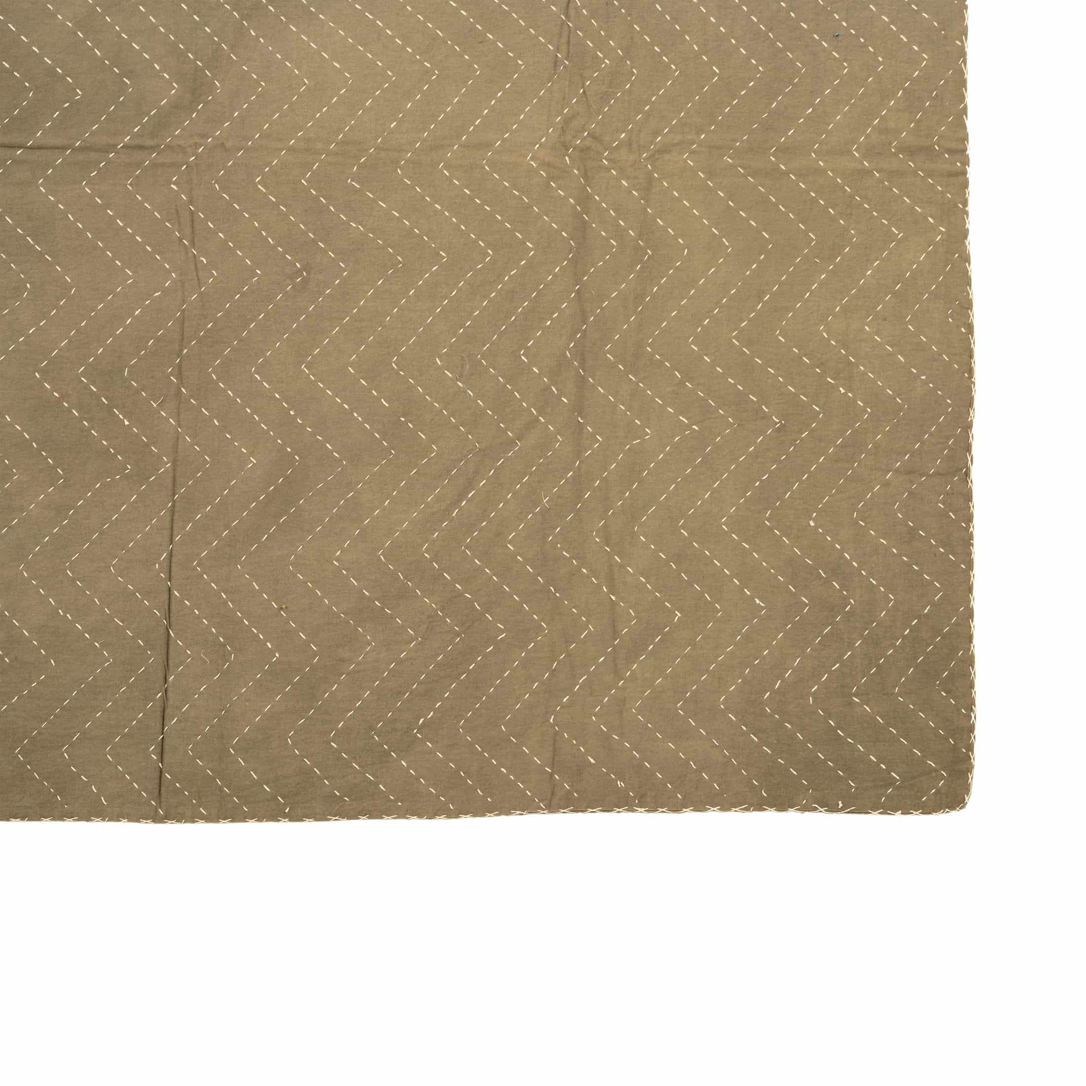Taupe Chevron Quilted Coverlet