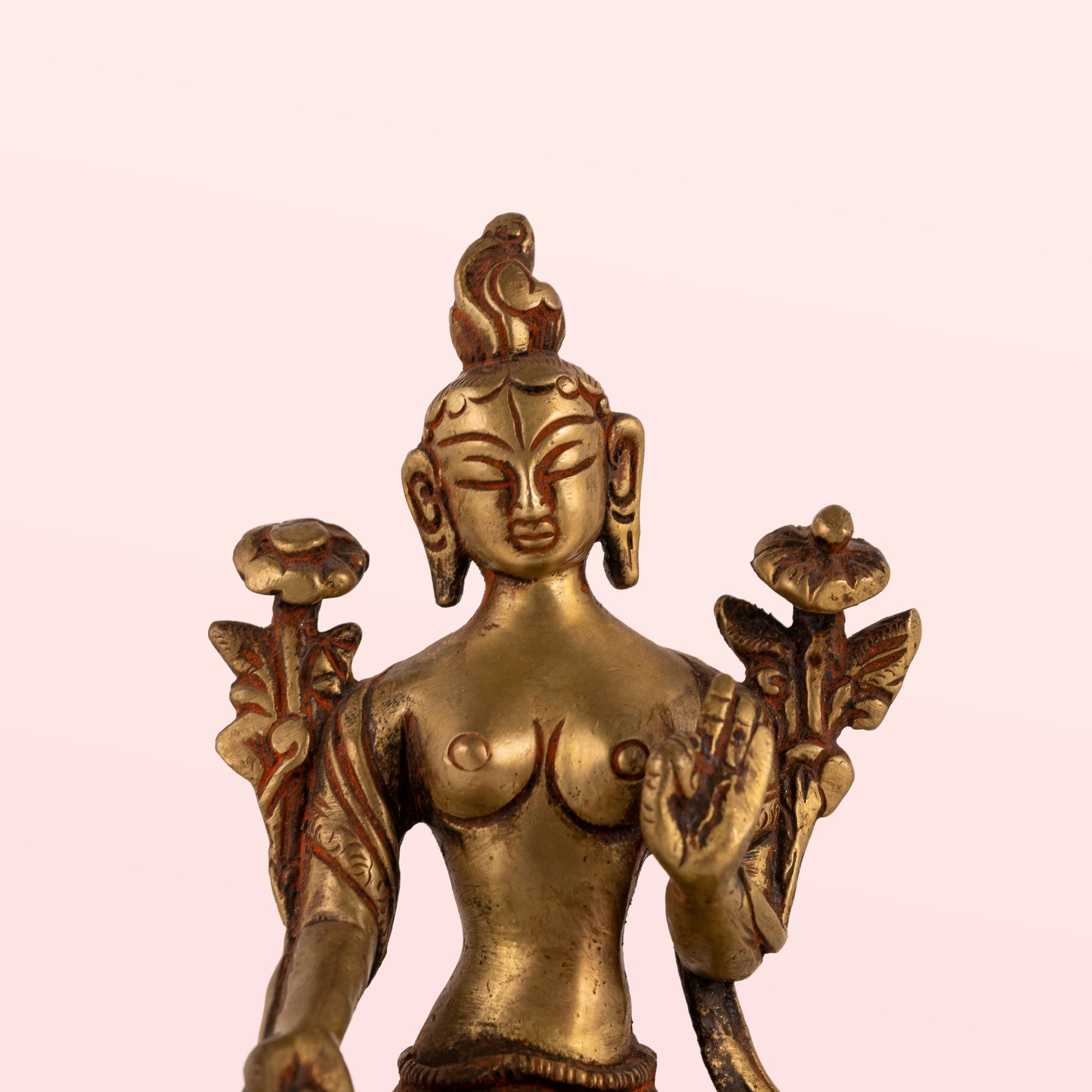 Polished Brass Tara Statue: The Compassionate Bloom
