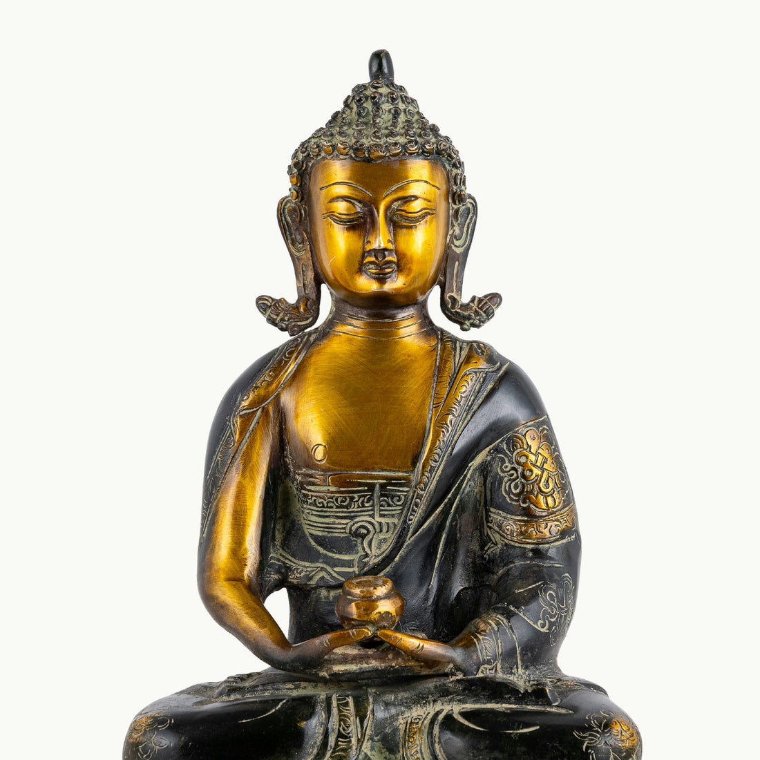 Brass sitting Buddha idol