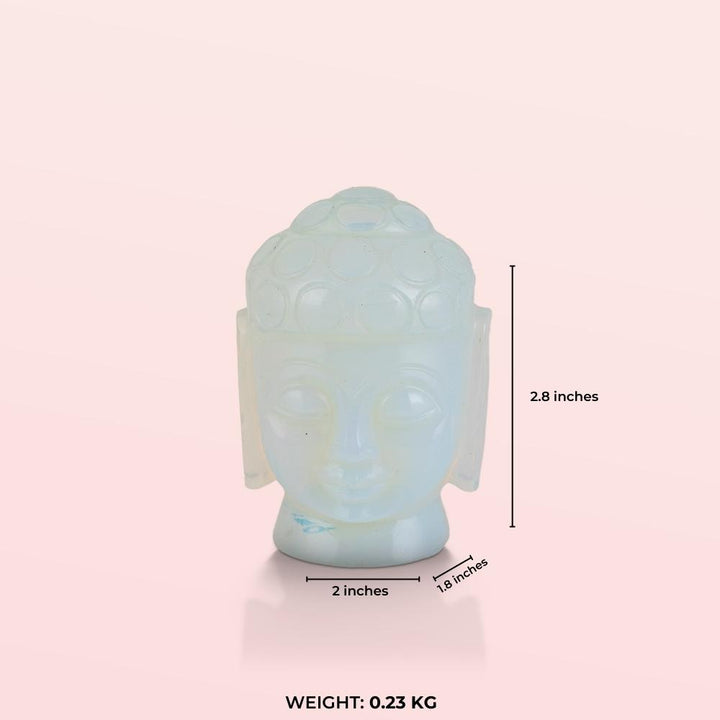 Opalite Buddha Head in Serene Contemplation