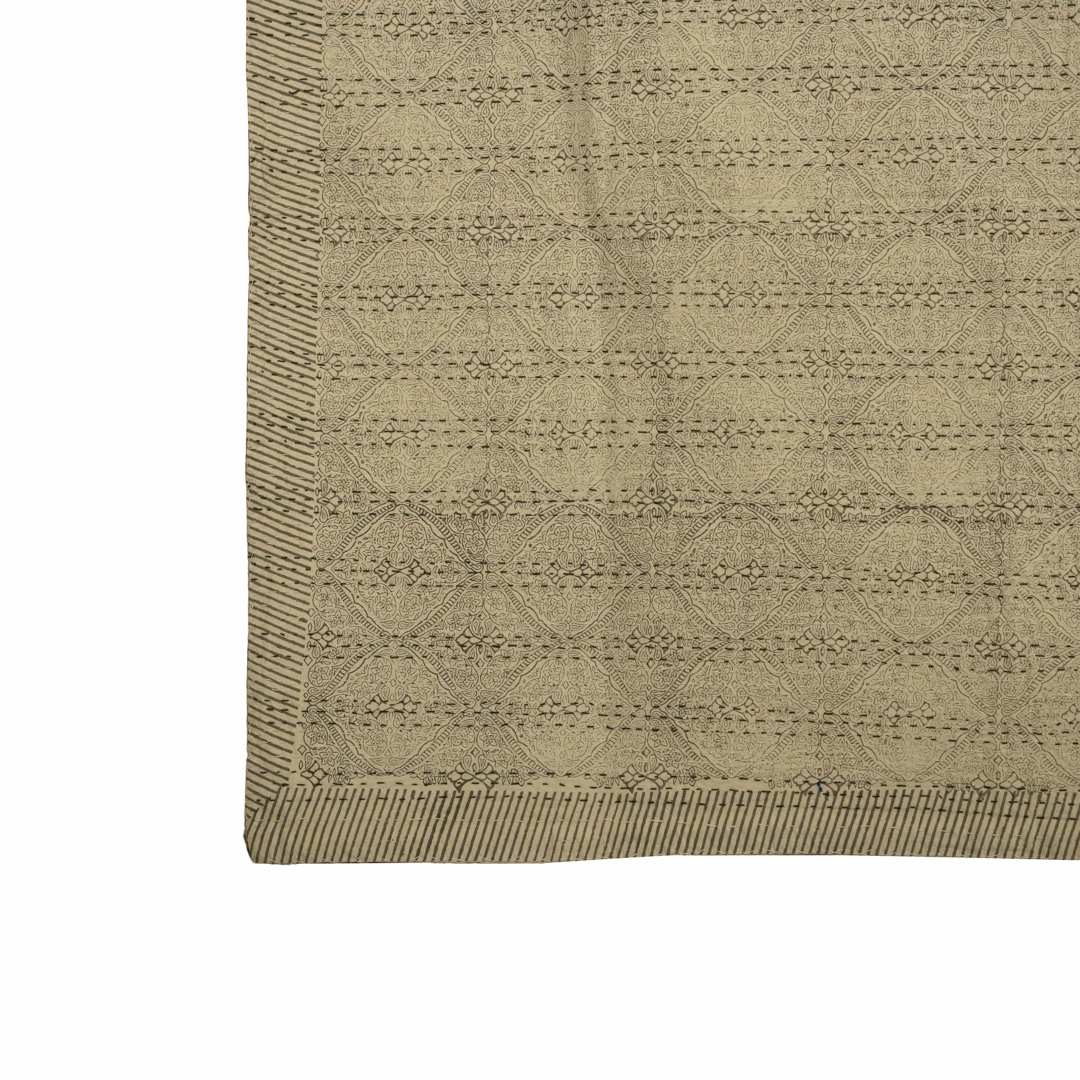 Neutral Stripe Quilted Coverlet