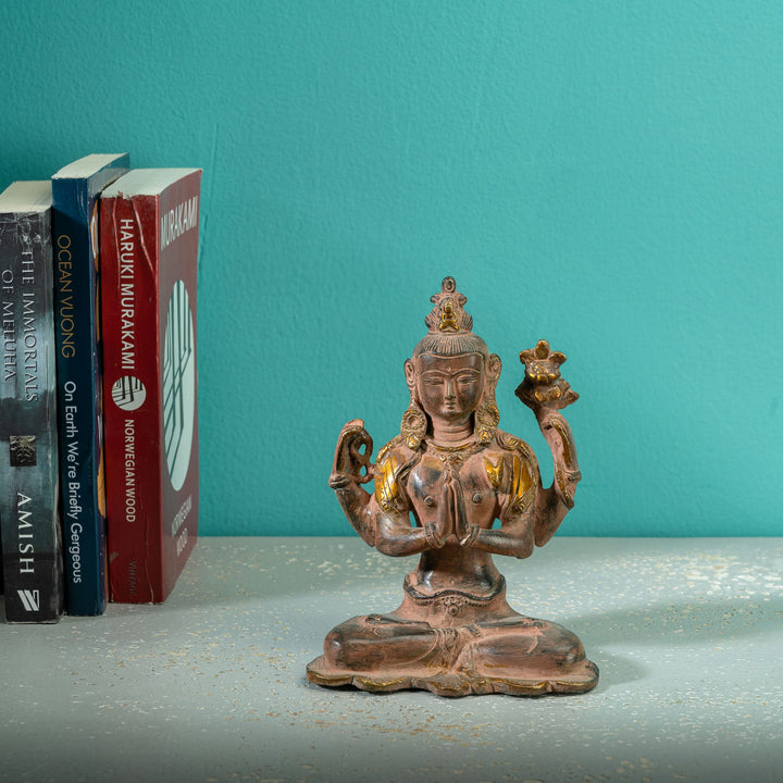 Red Oxidized Brass Tara Statue: The Earthy Sovereign