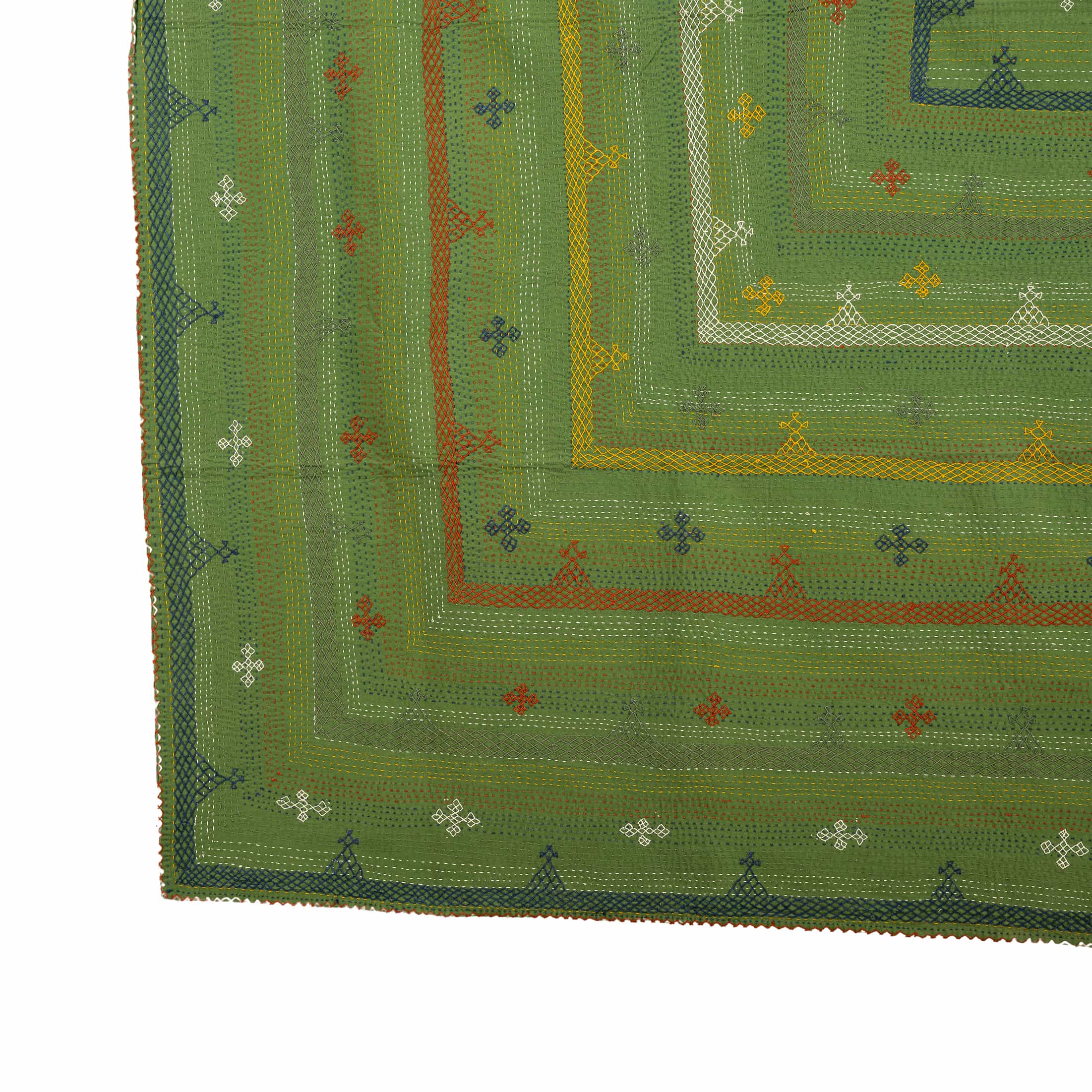 Olive Lattice Border Rug