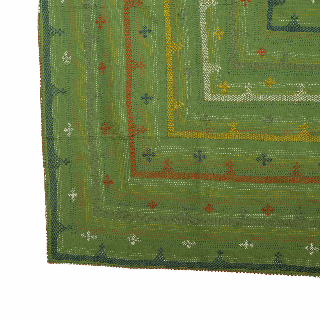 Olive Lattice Border Rug