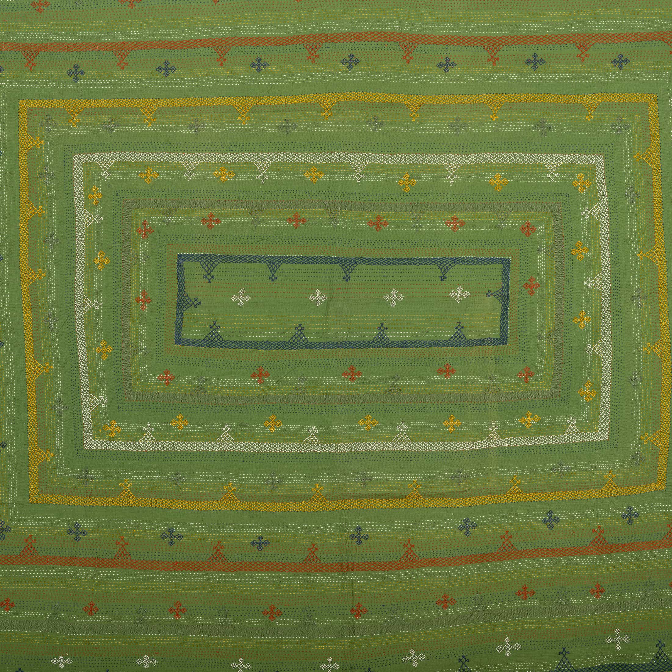 Olive Lattice Border Rug