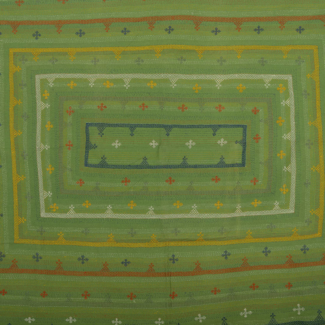 Olive Lattice Border Rug