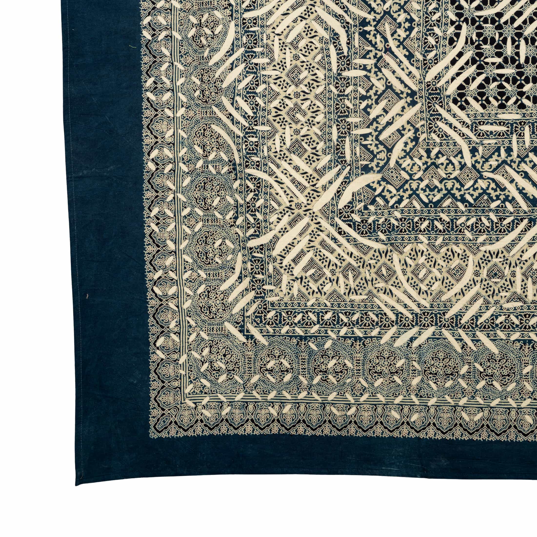 Intricate Blue Kantha Quilt