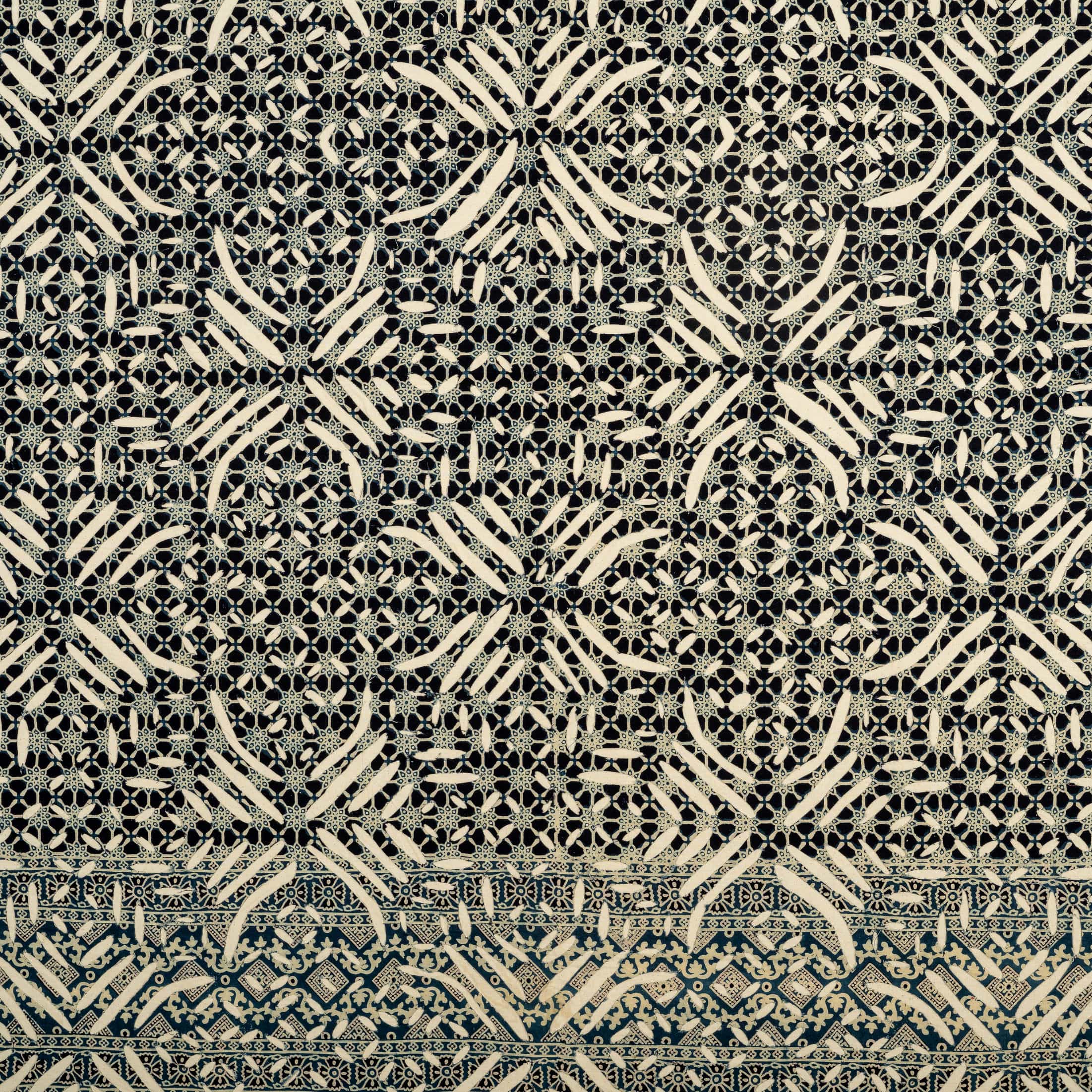 Intricate Blue Kantha Quilt