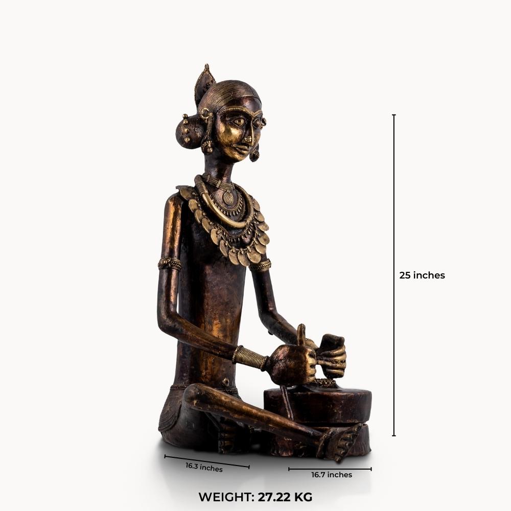 Nomadic style lady in sitting position