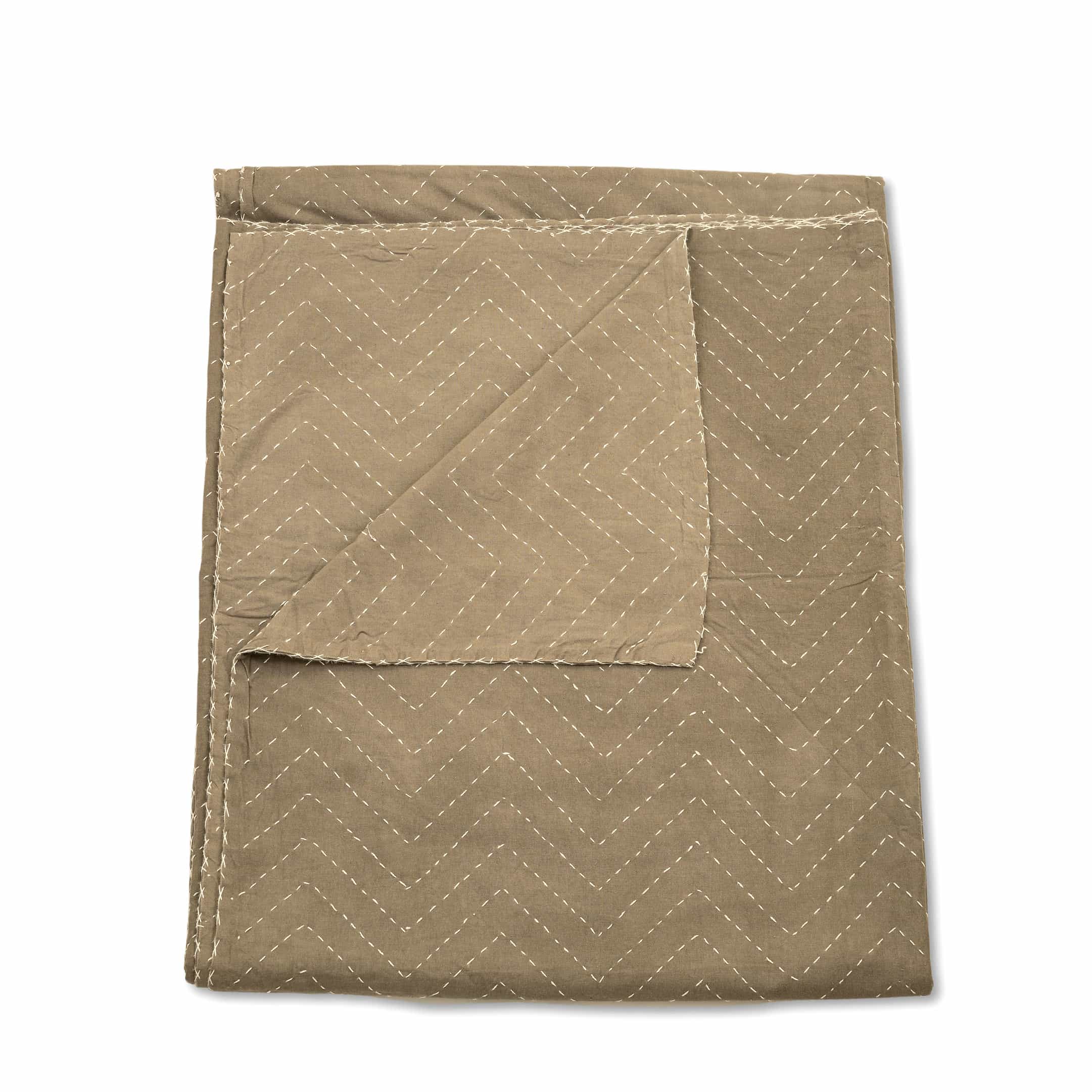 Taupe Chevron Quilted Coverlet