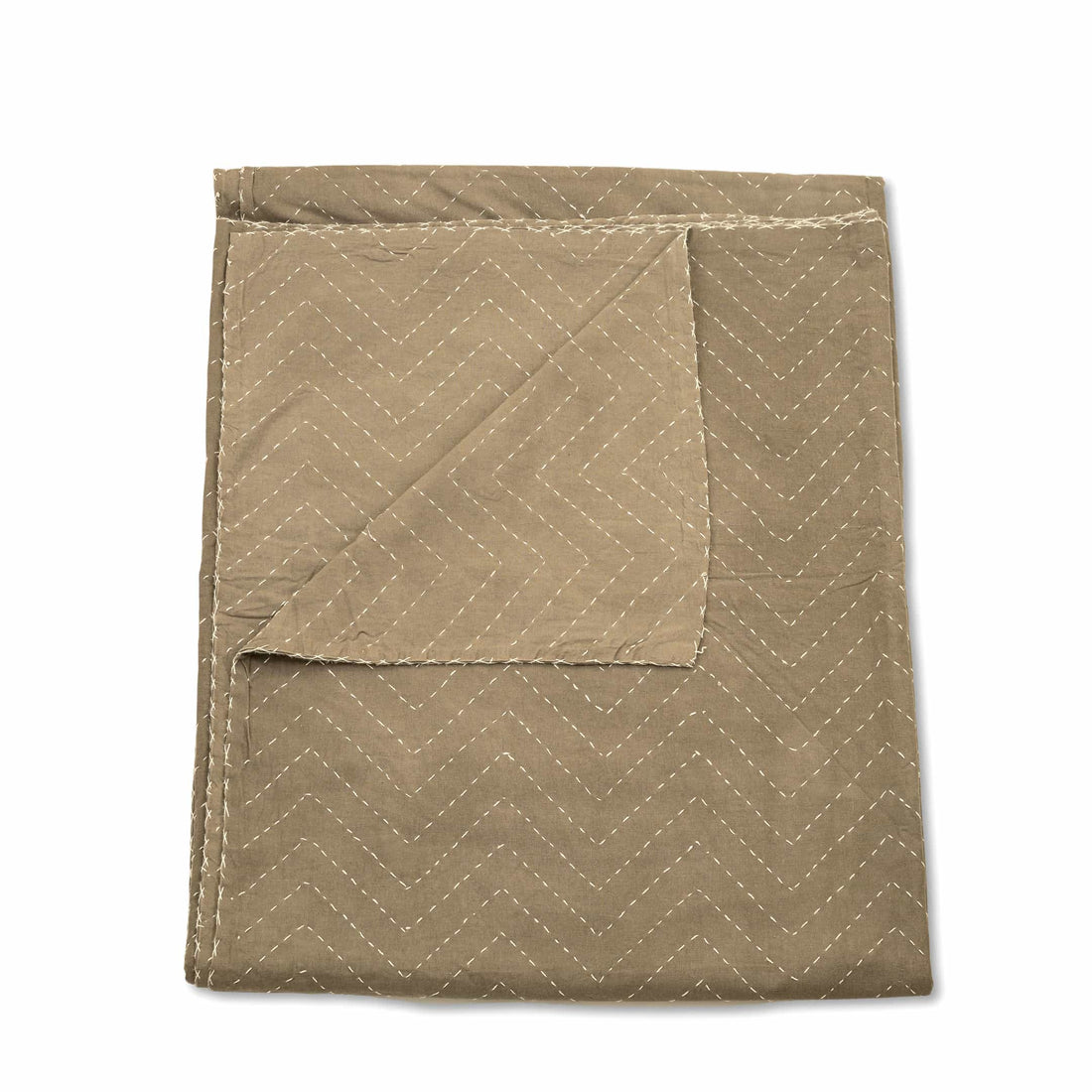 Taupe Chevron Quilted Coverlet