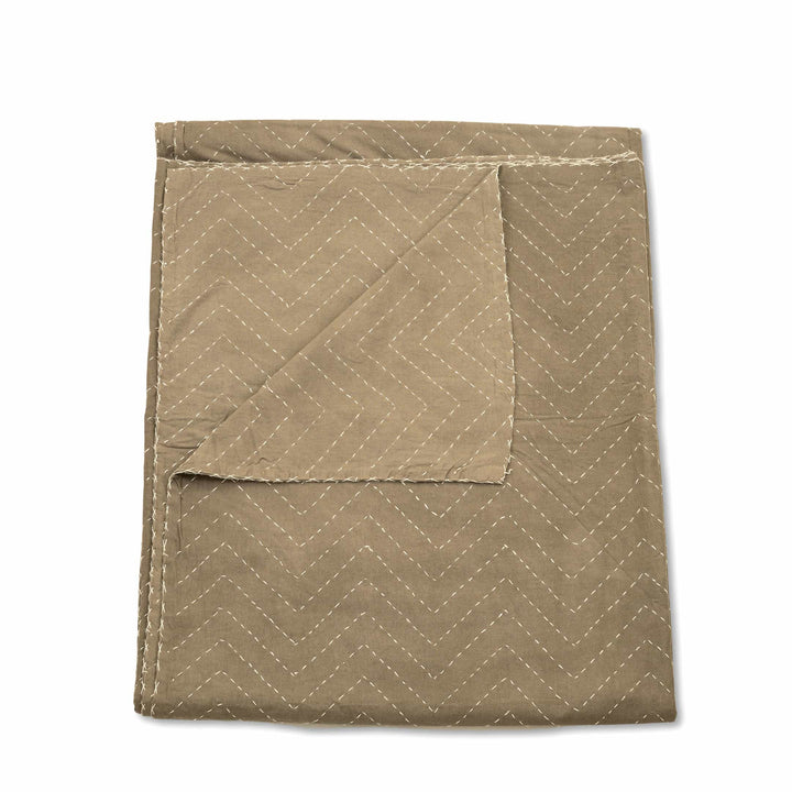 Taupe Chevron Quilted Coverlet