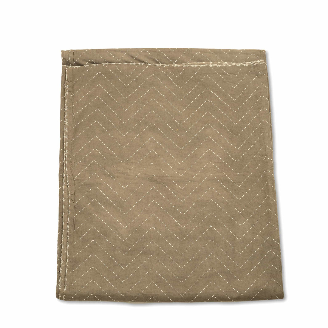 Taupe Chevron Quilted Coverlet