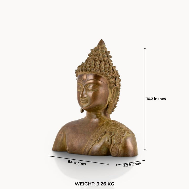 Brass Buddha bust