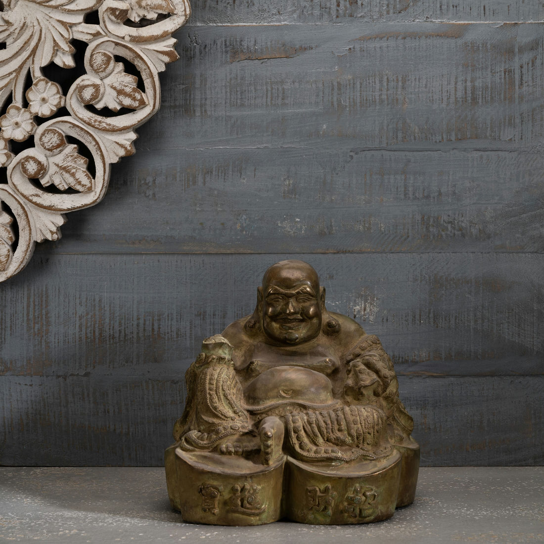 Heavy Brass Laughing Buddha Statue: The Joyous Benefactor