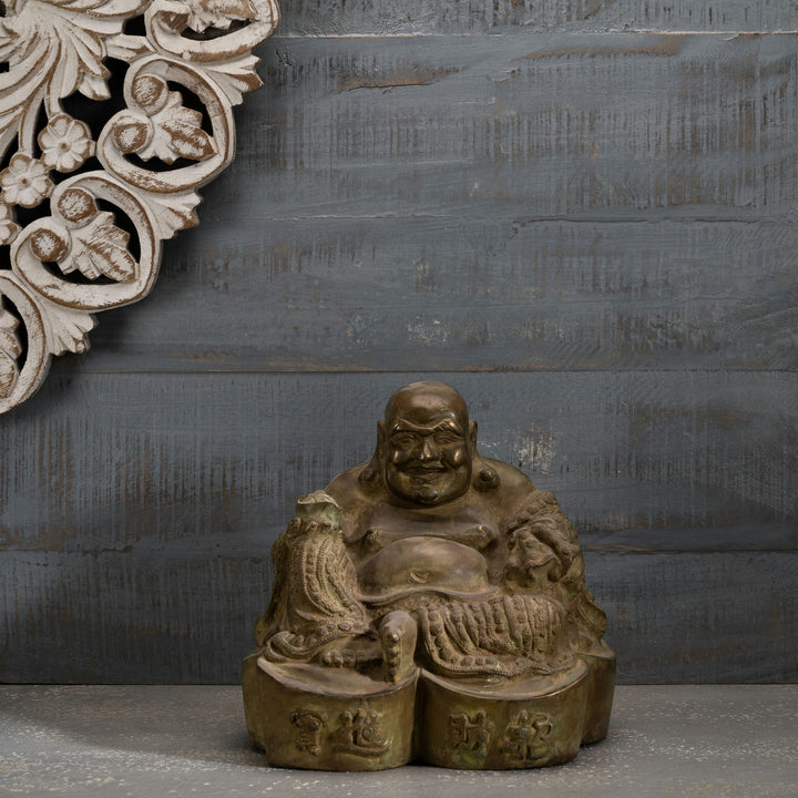 Heavy Brass Laughing Buddha Statue: The Joyous Benefactor
