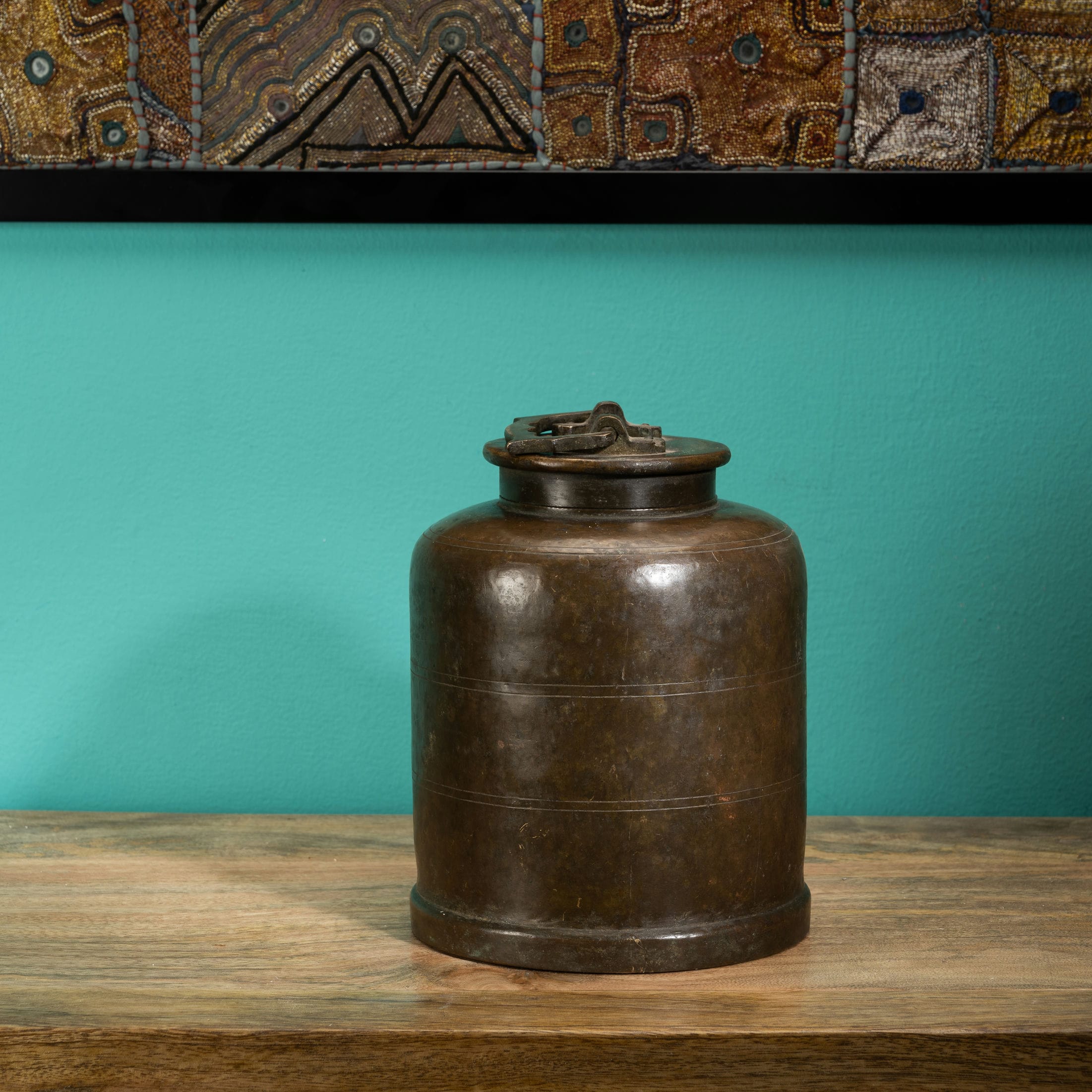Antique Brass Cylindrical Canister: The Merchant's Drum