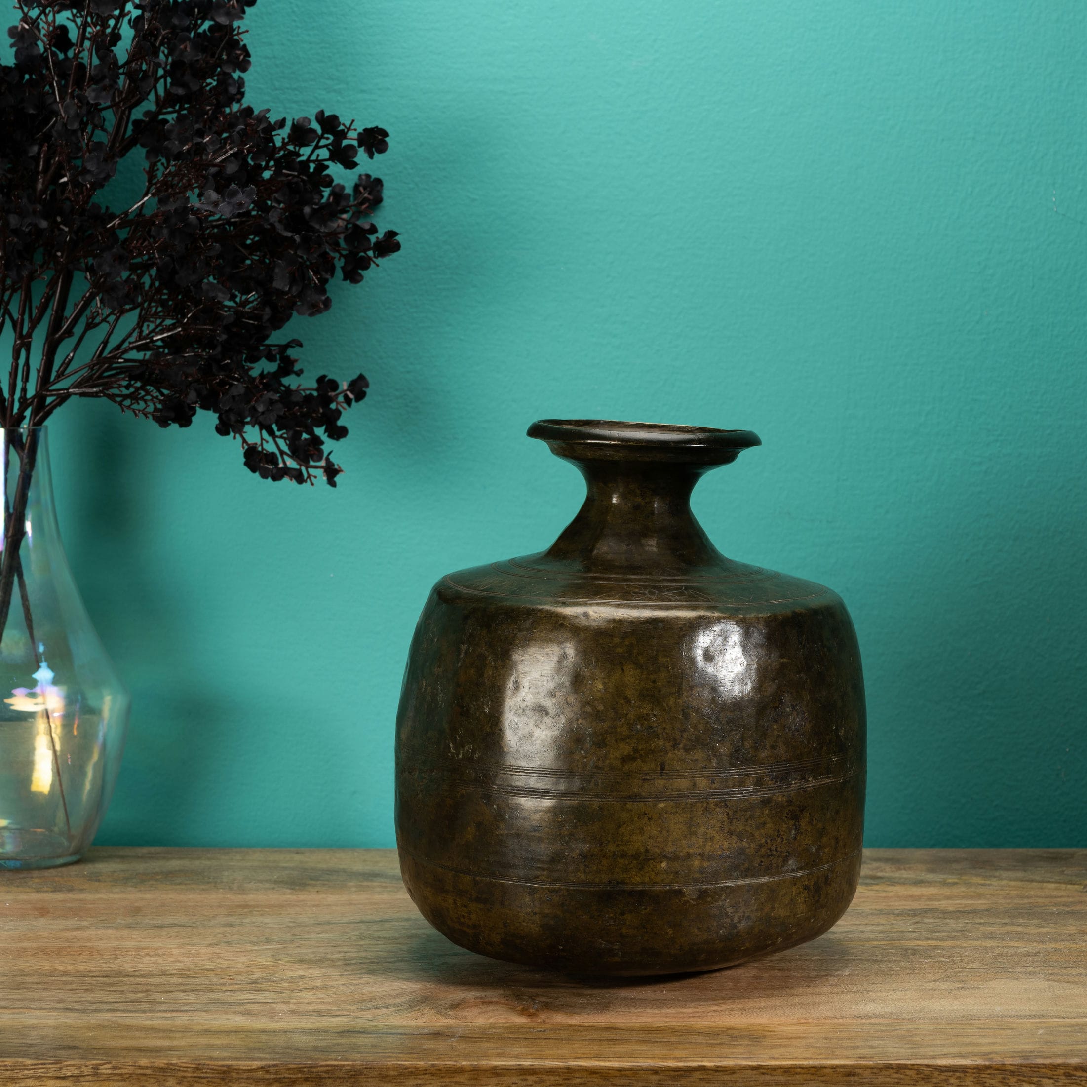 Antique Brass Decorative Water Vessel: The Earthen Wellspring