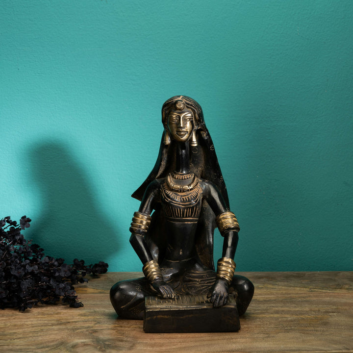 Tribal Brass Musician Sculpture: The Midnight Melodist