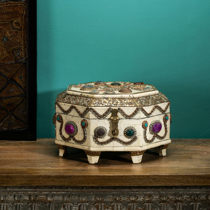 Large Wire Inlay Bone Box | Casa Mandala