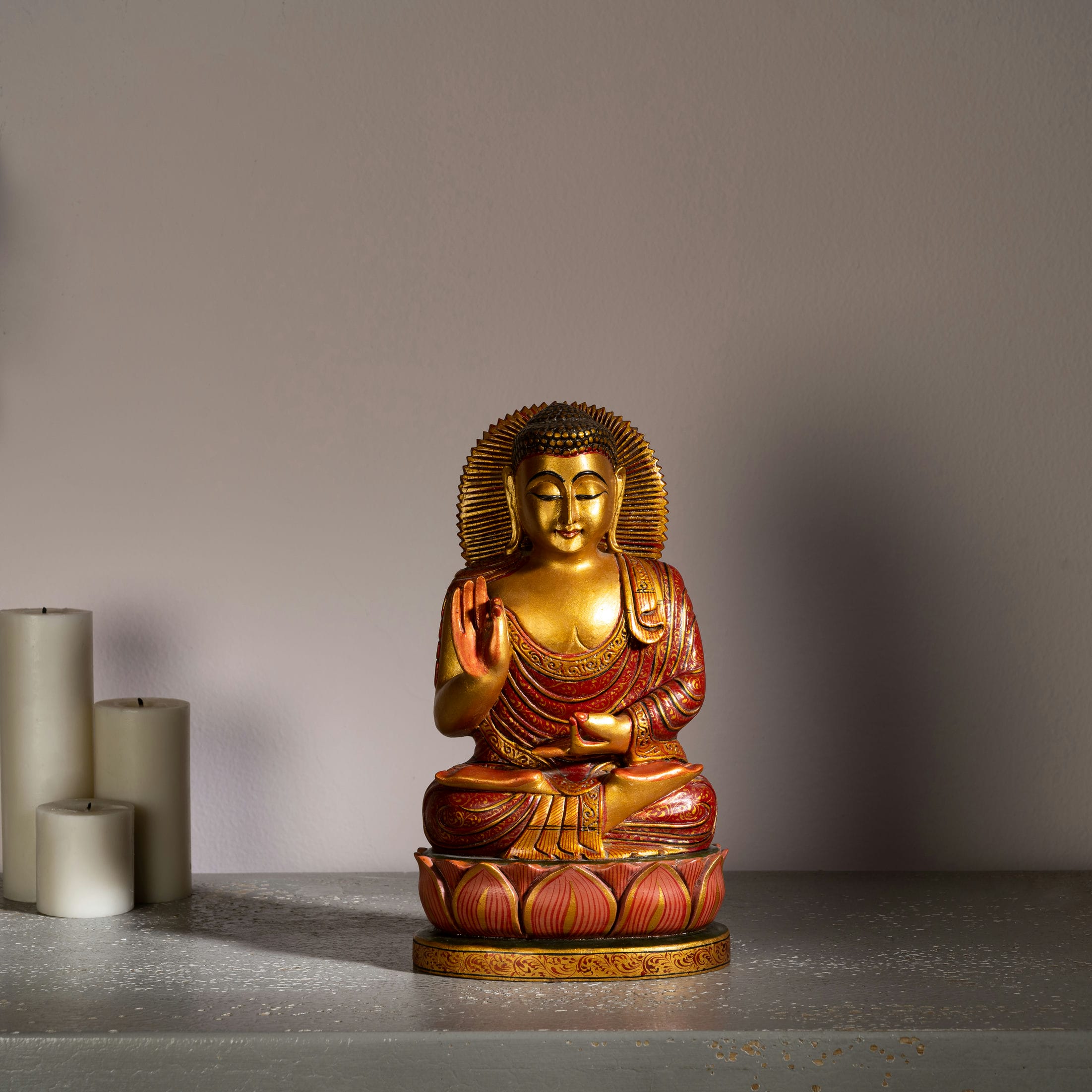 Rosewood painted buddha