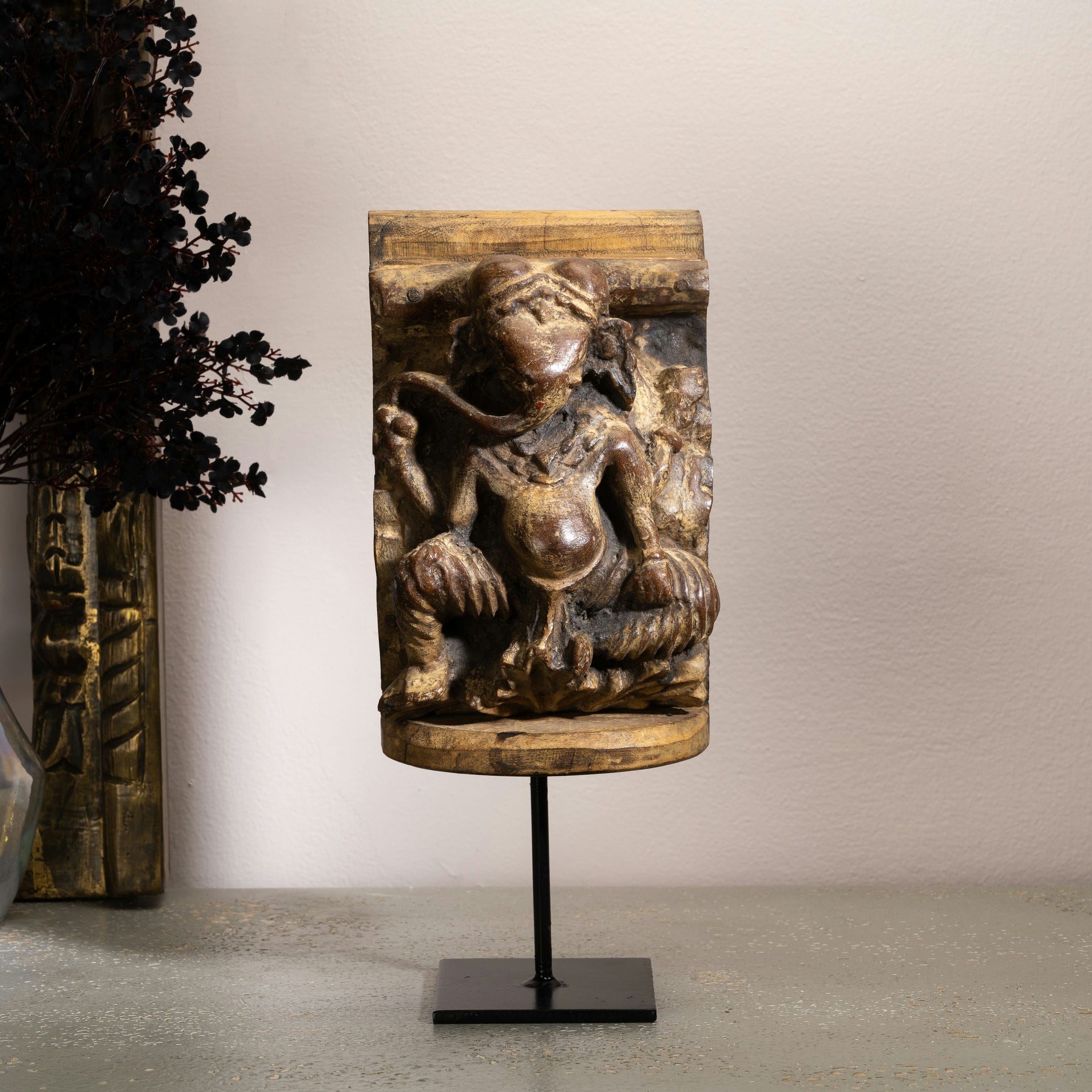 Handcarved wooden Ganesh Ji bracket