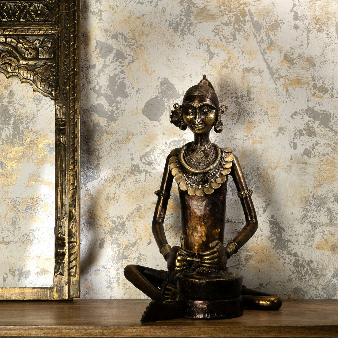 Nomadic style lady in sitting position